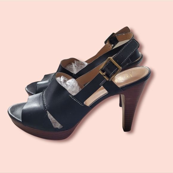 NWT Franco Sarto slingback platform leather heels size 10 "milla" - Picture 1 of 5